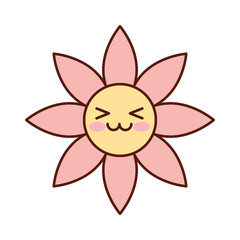 kawaii christmas flower natural decoration cartoon vector illustration