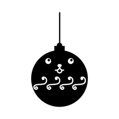 kawaii christmas ball hanging decoration celebration vector illustration