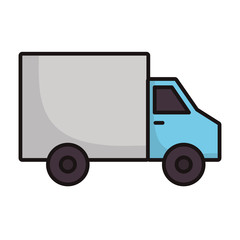 cargo truck icon over white background colorful design vector illustration