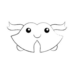 kawaii christmas bell ribbon bow decoration ornament vector illustration