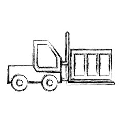 forklift truck icon over white background vector illustration
