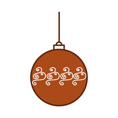 christmas ball hanging decoration celebration vector illustration