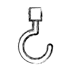 crane hook icon over white background vector illustration