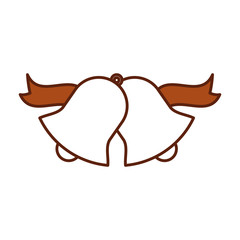 christmas bell ribbon bow decoration ornament vector illustration