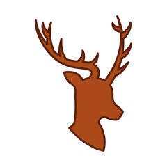 christmas deer animal horned decoration vector illustration