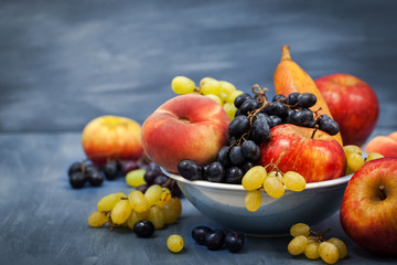 Fresh ripe autumnal fruits