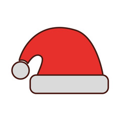 hat of santa christmas decoration cartoon vector illustration