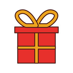 christmas gift box ornament with bow party celebration vector illustration