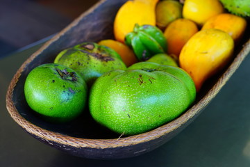 Green Black Sapote fruit (Diospyros nigra)