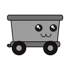 kawaii wagon icon over white background vector illustration