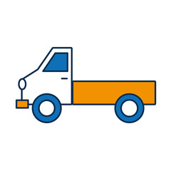 cargo truck icon over white background colorful design vector illustration