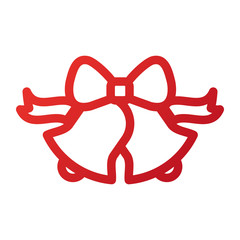 christmas bell ribbon bow decoration ornament vector illustration