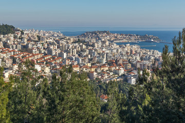 Obraz premium Panoramic view to city of Kavala, East Macedonia and Thrace, Greece