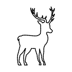 christmas deer animal horned decoration vector illustration