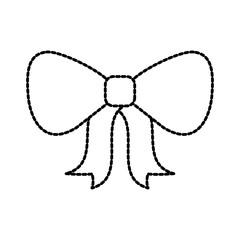 bow ribbon decoration christmas ornament traditional vector illustration