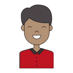 happy man icon over white background colorful design vector illustration