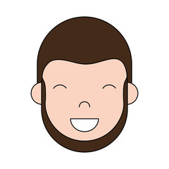 Fototapeta premium cartoon man with beard icon over white background colorful design vector illustration