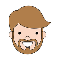 Obraz premium cartoon man with beard icon over white background colorful design vector illustration