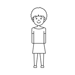 cartoon woman wearing casual clothes icon over white background vector illustration