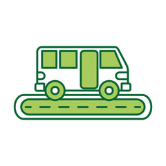 bus street service public urban vehicle vector illustration