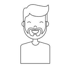 cartoon man with beard icon over white background vector illustration