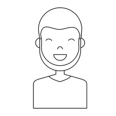 happy man icon over white background vector illustration