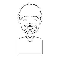 cartoon man with beard icon over white background vector illustration