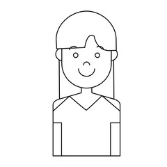 cartoon woman smiling icon over white background vector illustration