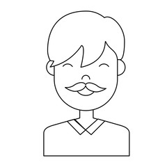 Obraz na płótnie Canvas cartoon man with mustache icon over white background vector illustration