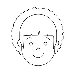 cartoon woman face smiling icon over white background vector illustration