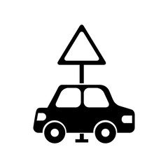 car vehicle with traffic signal transport information vector illustration