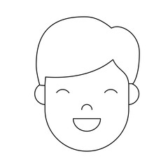 Obraz na płótnie Canvas cartoon man face icon over white background vector illustration