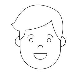 cartoon man face icon over white background vector illustration