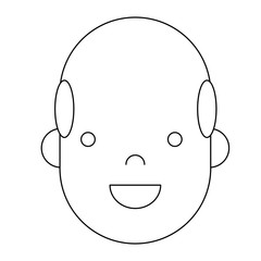 cartoon man face icon over white background vector illustration