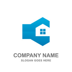 Abstract Geometric House Building Logo Icon