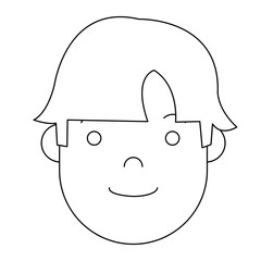 cartoon man face icon over white background vector illustration