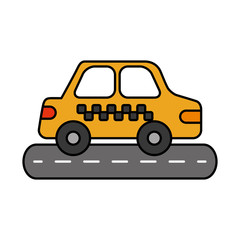 car sedan on street vehicle urban side view vector illustration