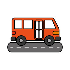 bus street service public urban vehicle vector illustration