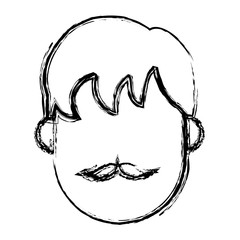 avatar man with mustache icon over white background vector illustration