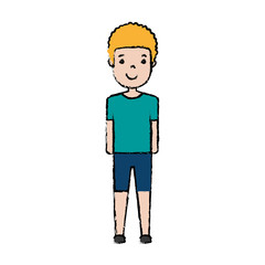 cartoon man standing icon over white background colorful design vector illustration