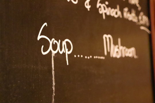 Menu on chackboard
