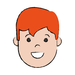 cartoon man face icon over white background colorful design vector illustration