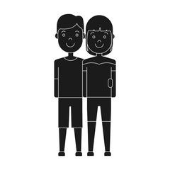 happy couple of woman and man icon over white background vector illustration