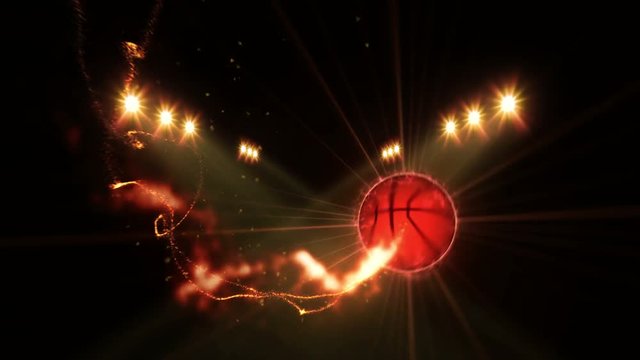 バスケットボール スポットライト 夜景