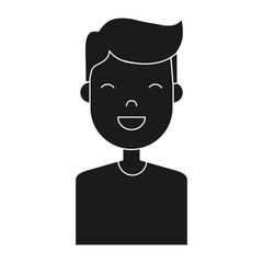 happy man icon over white background vector illustration