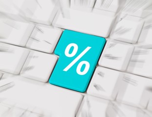 Sale / Rabatt Zeichen auf einer Tastatur