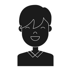 happy man icon over white background vector illustration