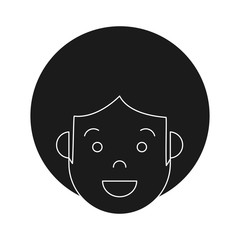 cartoon woman face smiling icon over white background vector illustration