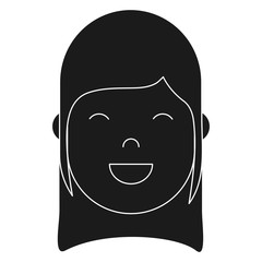 cartoon woman face smiling icon over white background vector illustration