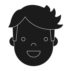 cartoon man face icon over white background vector illustration